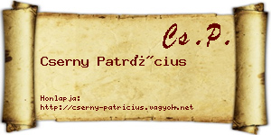 Cserny Patrícius névjegykártya
